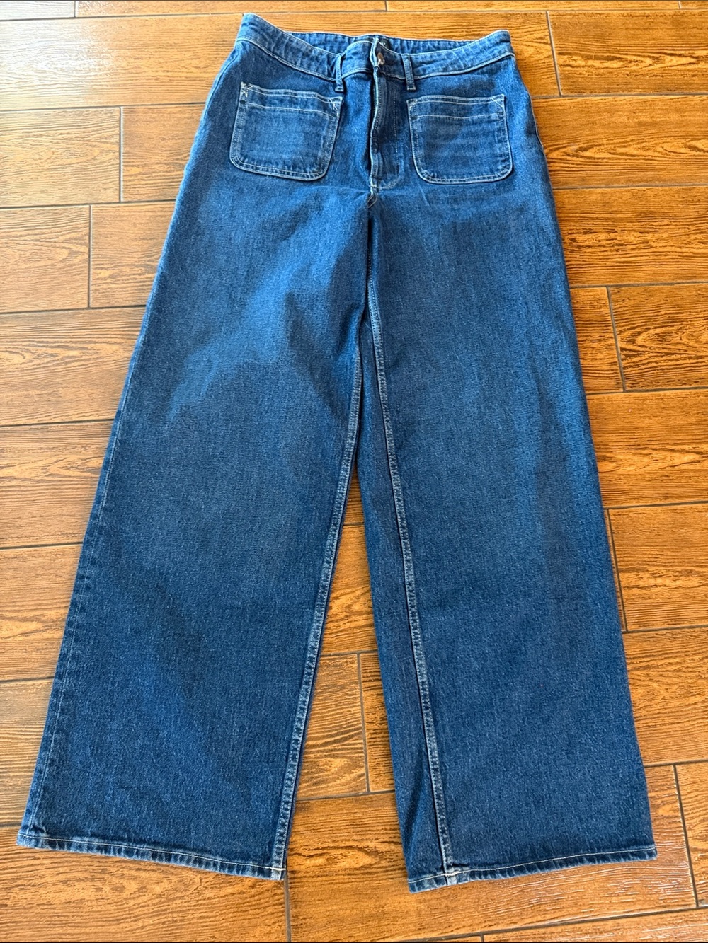 Free Assembly Wide Leg Women's Jeans w/Patch Pocket, size 12